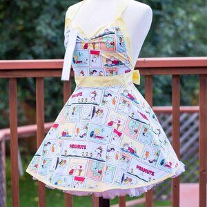 Peanuts Charlie Brown Handmade 50's Style Pin-up apron - One of a kind!